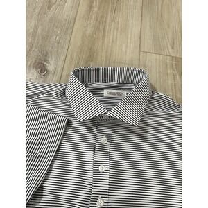 Collars And Co Featherweight Short Sleeve Polo Shirt Size L Striped Relaxed Fit.